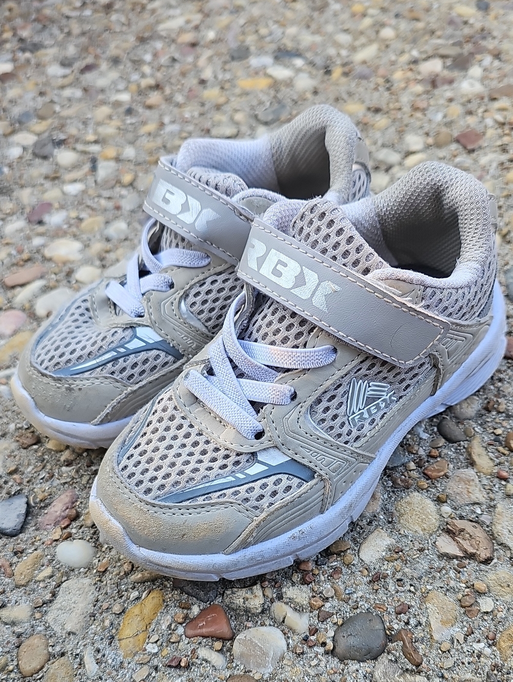 RBX Kids Gray Mesh Hook-and-Loop Sneakers